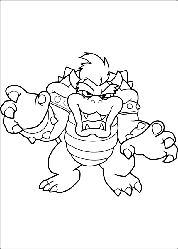 Kolorowanka zły Bowser